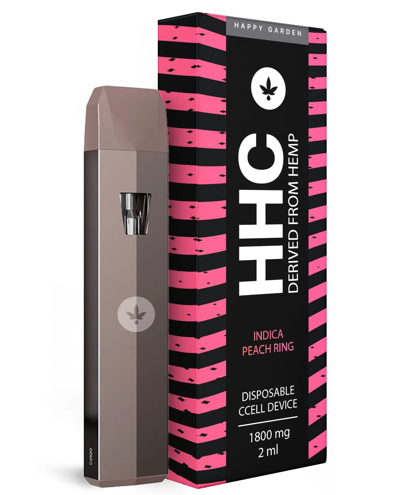 Happy Garden HHC vape 2ml indica peach ring